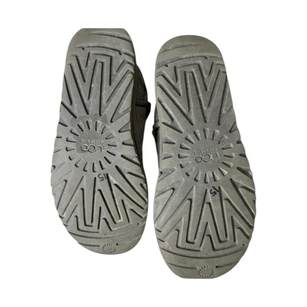 Ugg Classic Short Woven Women’s Charcoal Winter Boots Sz 7 #1010551